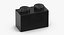 Lego Brick 1x2 Black