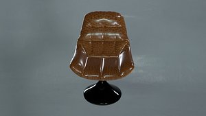Luxurious 3D Model of Armchair with Leather Upholstery