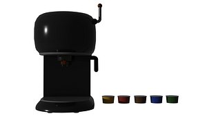 3D Simple espresso machine with pods