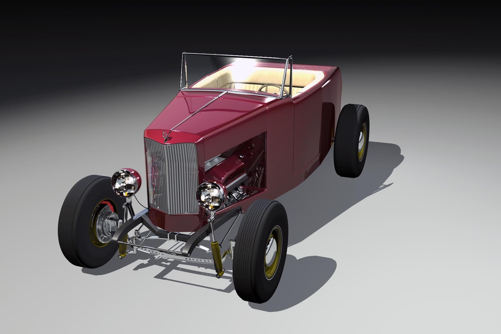 Highboy Hot Rod 3d Model
