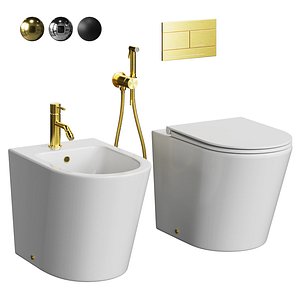 3D model Outdoor toilet and bidet by Jacob Delafon Rodin