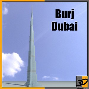 3d burj dubai skyscraper building model