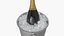 3D model Semi Opened Champagne Bottle On Ice Bucket