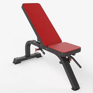 Adjustable weight flat bench 03 3D model
