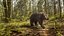 Realistic Grizzly Bear with Neutral Pose Fur Rigged