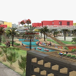 Radical beach side masterplan 3D model