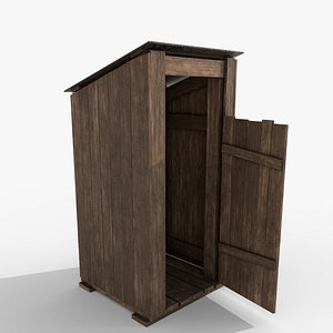 3D wooden outhouse