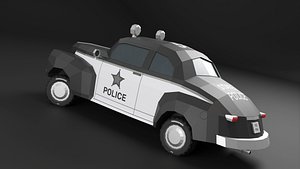 Police Car 1950 Low-poly 3D Model