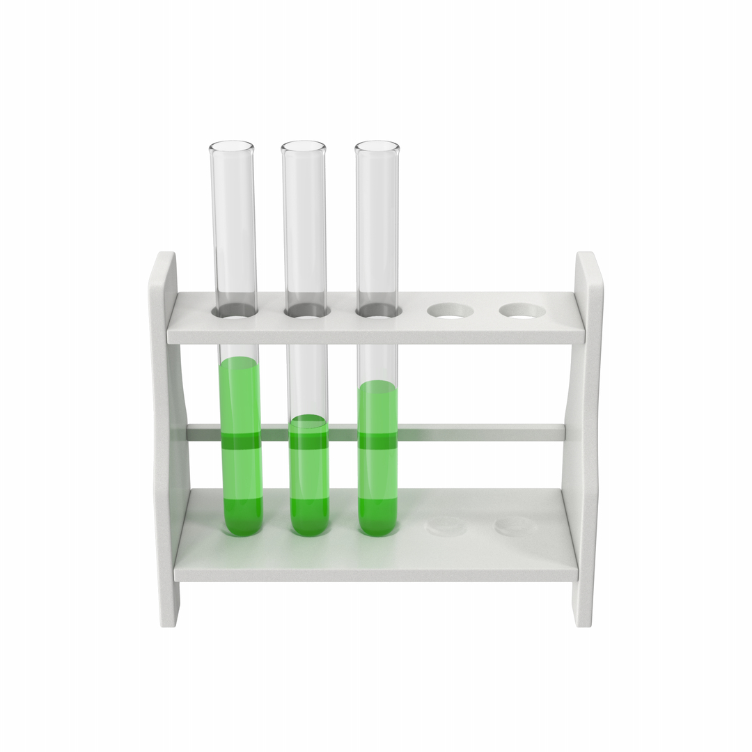 3D Test Tube Rack With Tubes Model - TurboSquid 2003170