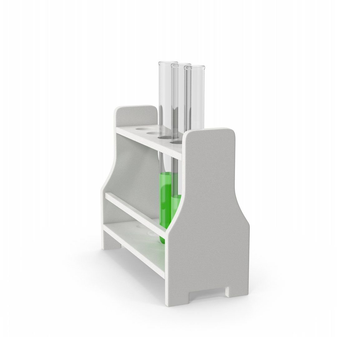 3D Test Tube Rack With Tubes Model - TurboSquid 2003170
