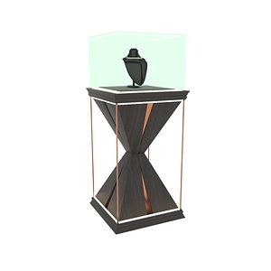 3D Luxury Hourglass Jewelry Showcase - Golden Ebony model