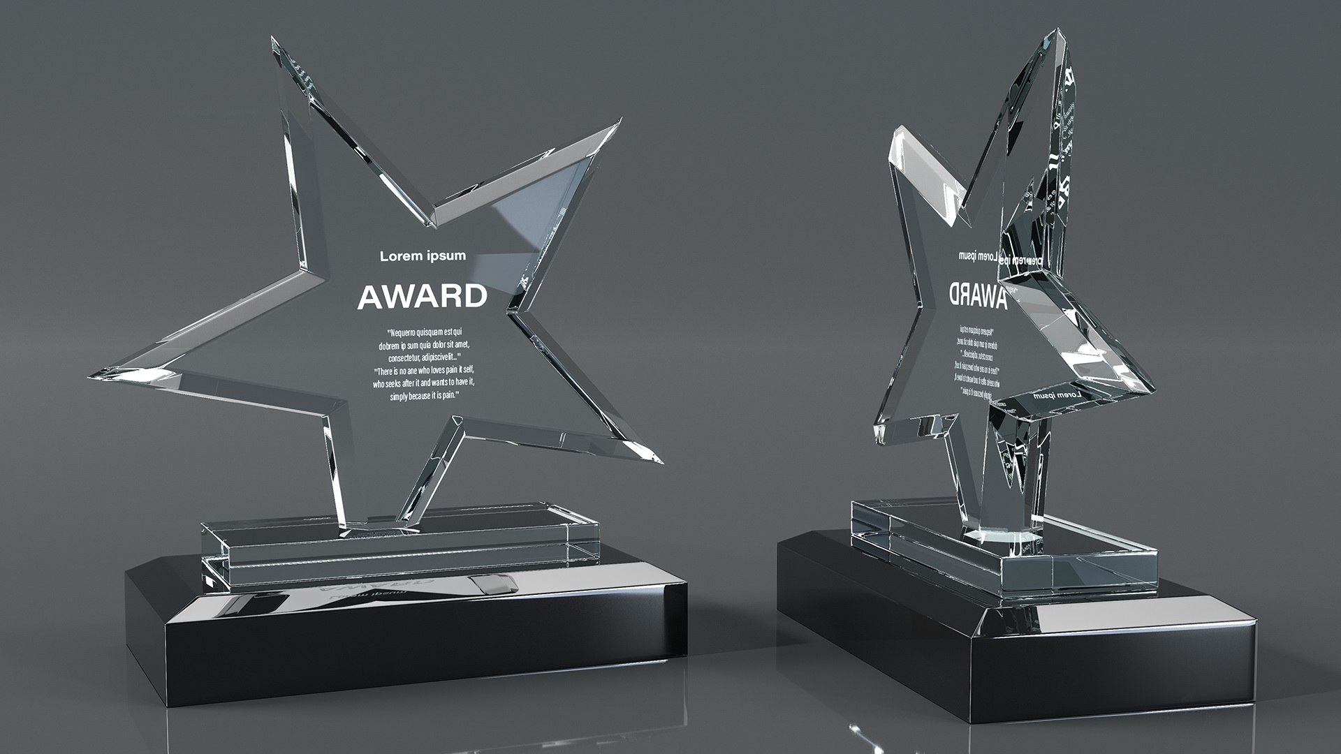 Star Glass Award Trophy 3D model preview