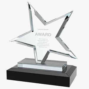 star glass award trophy 3D