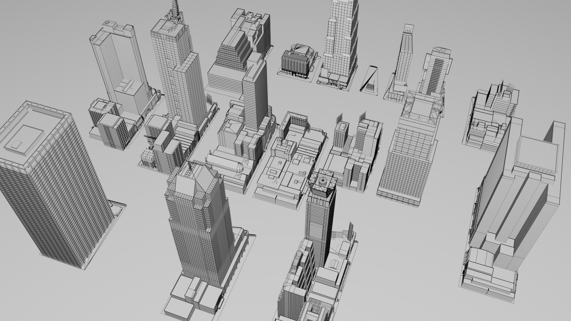 3D 17 NYC Times Square Buildings Collection Pack Model - TurboSquid 2389138