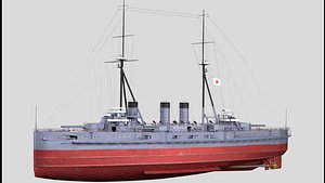 3D model IJN Kawachi Japanese Battleship