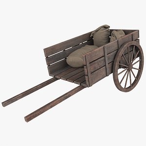 3D Wooden Cart model