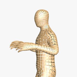 Digital Gold Dancer Animated Plate Man 3D model