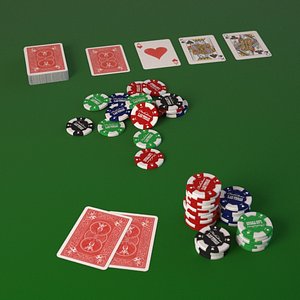 3d poker play cards fiches model