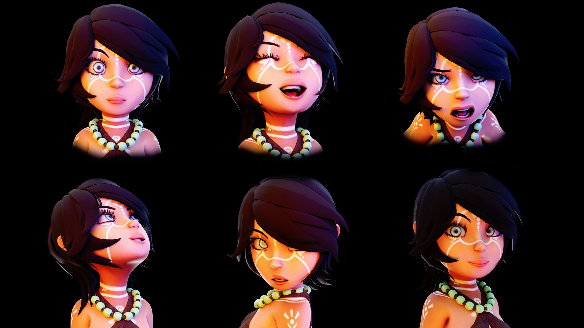 3D model Tibal girl Rigged character https://p.turbosquid.com/ts-thumb/0F/fYZdmp/B1/tribalgirlrenderfaces/png/1695173708/1920x1080/fit_q87/abfa11ea02b1c04cbbc998c327a5059d2a759399/tribalgirlrenderfaces.jpg