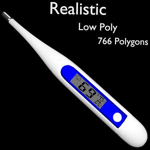 Realistic Low Poly Digital Thermometer