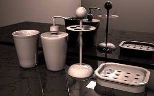 bathroom accessory set 3d model