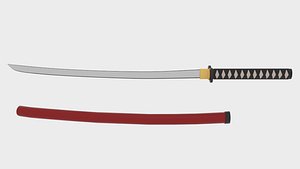 3d model samuray sword