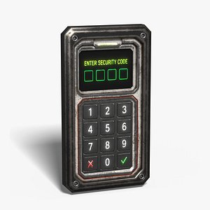 Sci-Fi Security Keypad 3D model