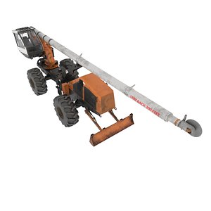 Mobile Tree Pruner with Circular Saw Attachment Dirt Rigged for Cinema 4D