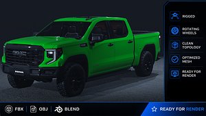 3D 2024 GMC Sierra 1500 AT4X 3D Model  Ultimate Premium Off-Road Pickup