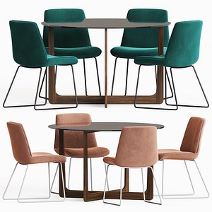 3D model chase dining chair table