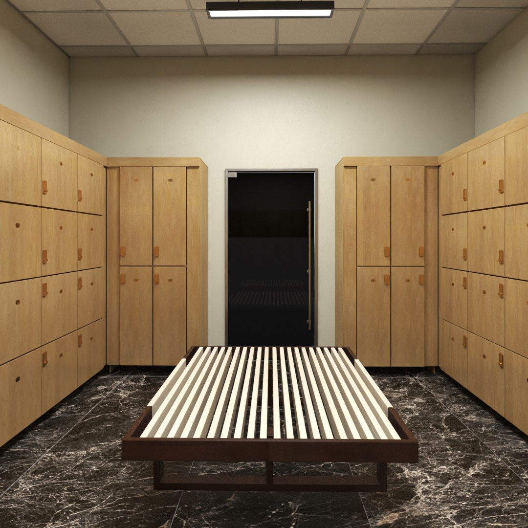 Locker Room Interior 3D model preview