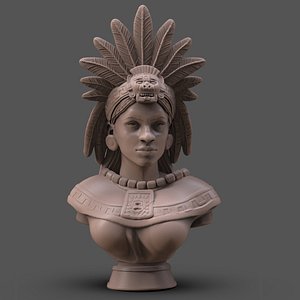 3D Aztec Woman Bust model