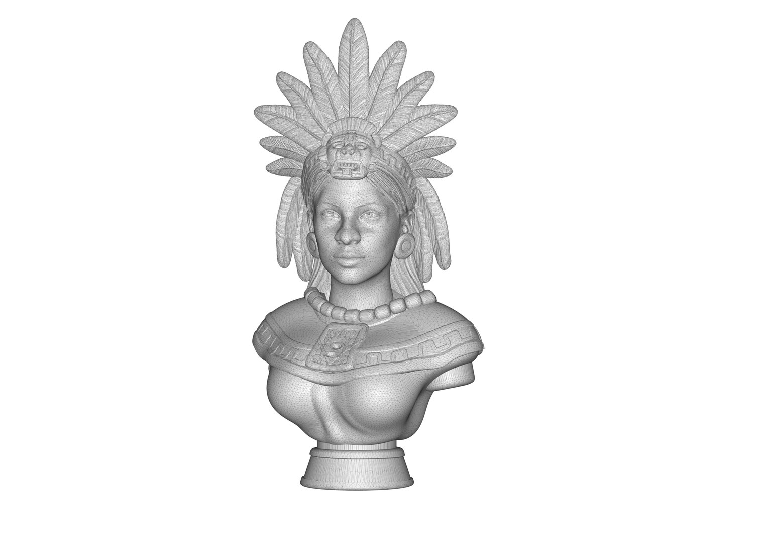 3D Aztec Woman Bust Model - TurboSquid 2386945