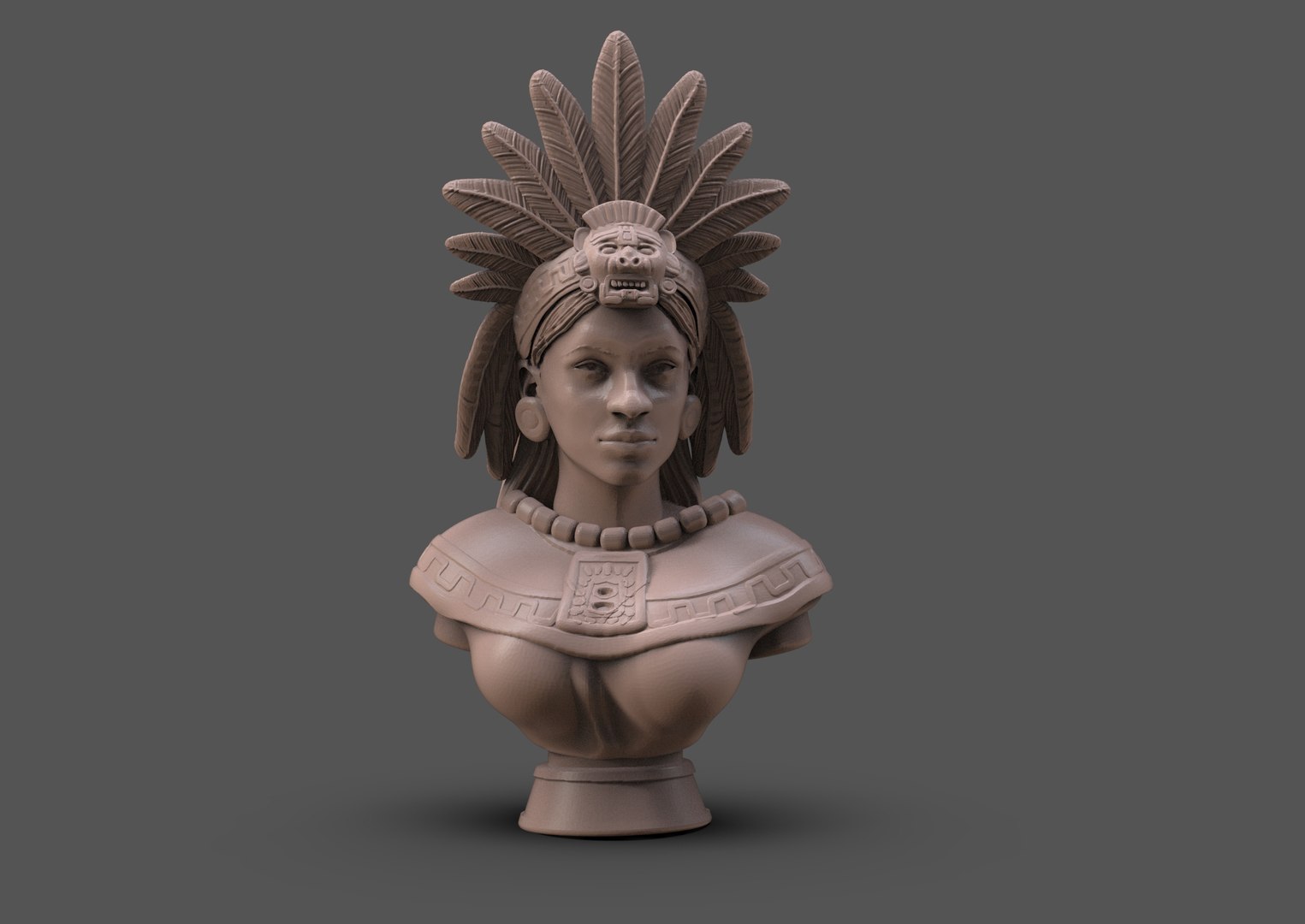 3D Aztec Woman Bust Model - TurboSquid 2386945