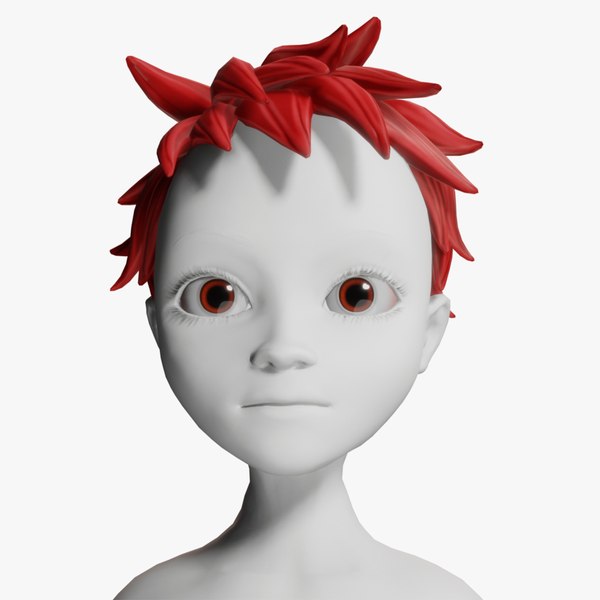 3D 3D Stylized cartoon hair style for Man 3 model