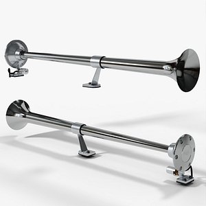 1-Meter Chrome Air Horn  Marine Horn for Trucks  Boats 3D