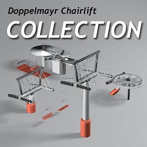 chairlift ski lifts 3d model
