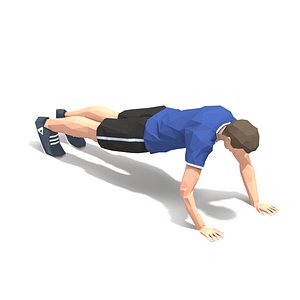 Grasshoper PushUps Exercise Man Animation