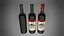 Botellas de vino vacías y llenas