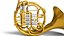 Realistic French Horn High Detail Brass Instrument