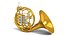 Realistic French Horn High Detail Brass Instrument