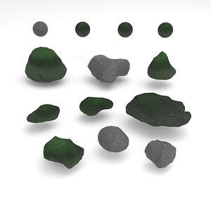 Bundle of 9 rock models with textures 3D