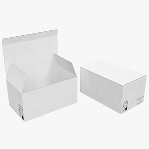 3D cardboard boxes white 02