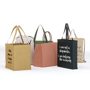 3D model Collection of Shopping Bags and Carriers