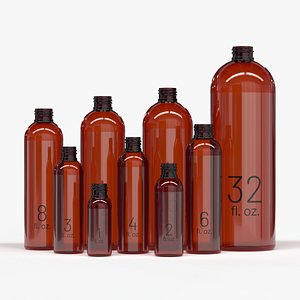 3D model US Plastic Cosmo Round Bottles Set
