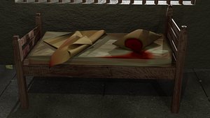 3D Old  Dirty Bed model