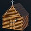 Stylized Low Poly Wooden Cabin 3D
