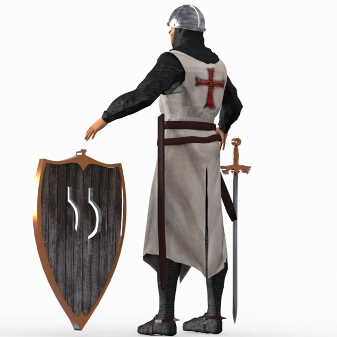 3d model templar knight helmet