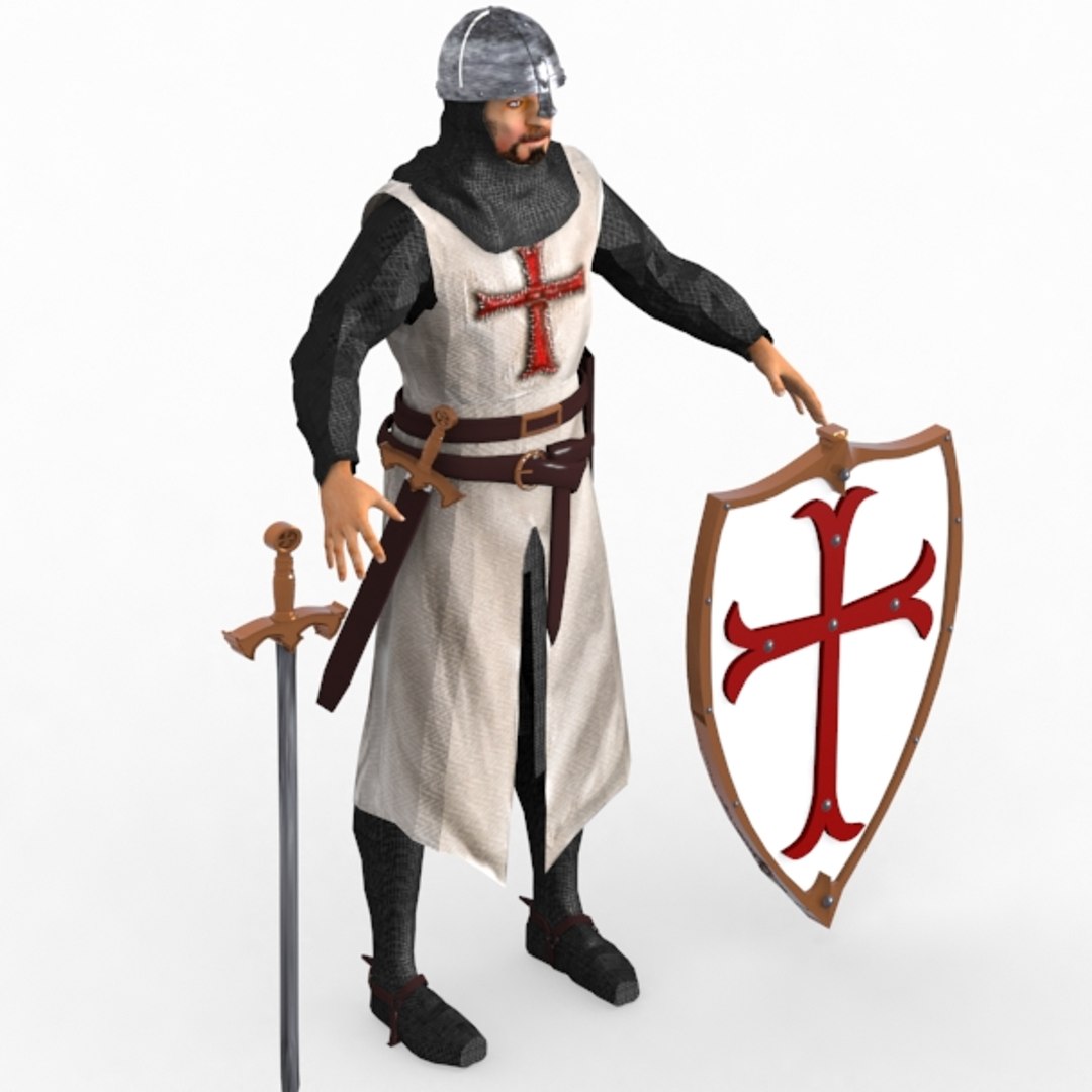 3d model templar knight helmet