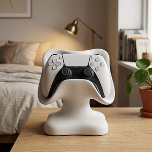 3D Abstract Wavy Gaming Controller Stand Holder model